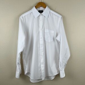 Steve Harvey Celebrity Edition Solid White Dress Shirt Size Large 34 / 35